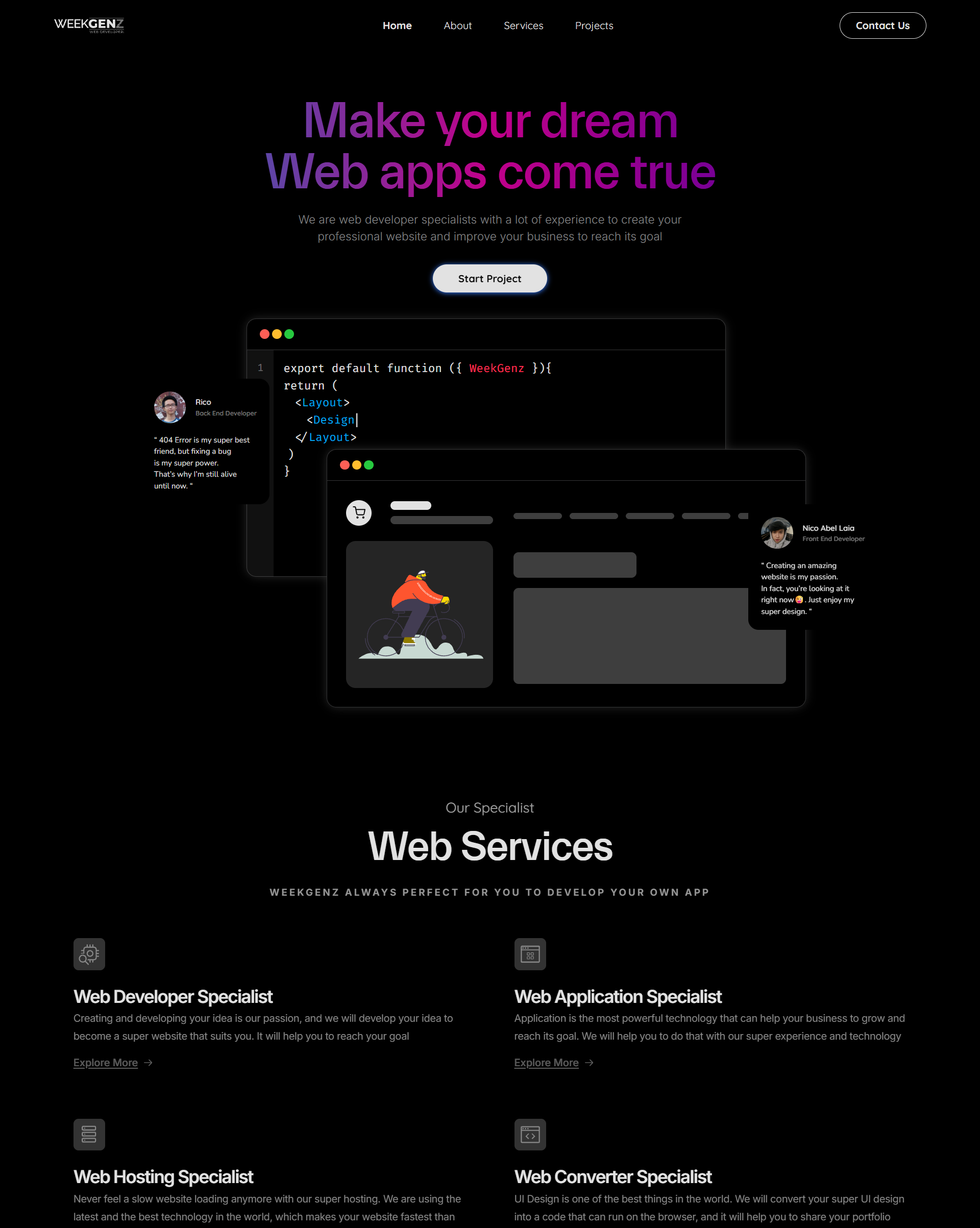 WeekGenz interface preview placeholder